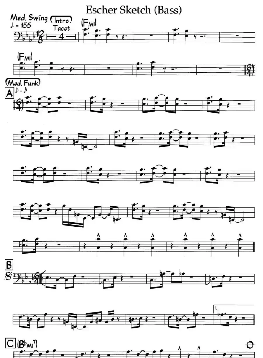Escher Sketch(Bass)(爵士钢琴曲)