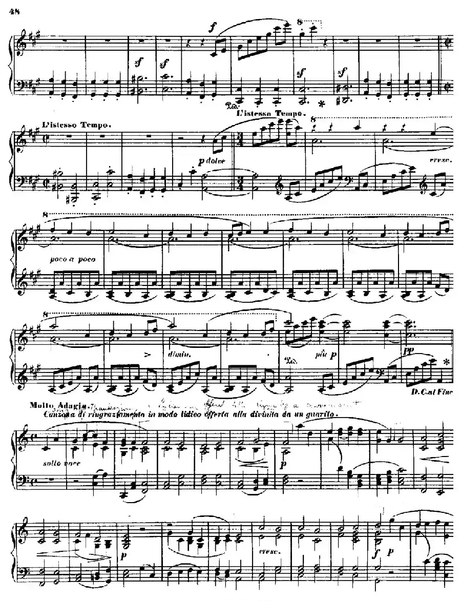 String Quartet No.15 in a Minor Op.132（a小调第十五弦乐四重奏·钢琴独奏版）