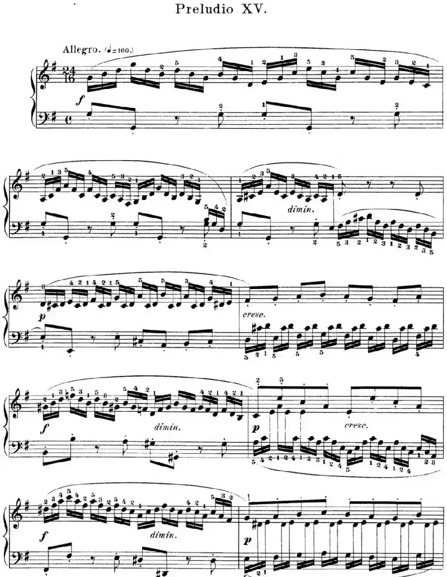 巴赫《平均律钢琴曲集·第一卷》之前奏曲(NO.15)