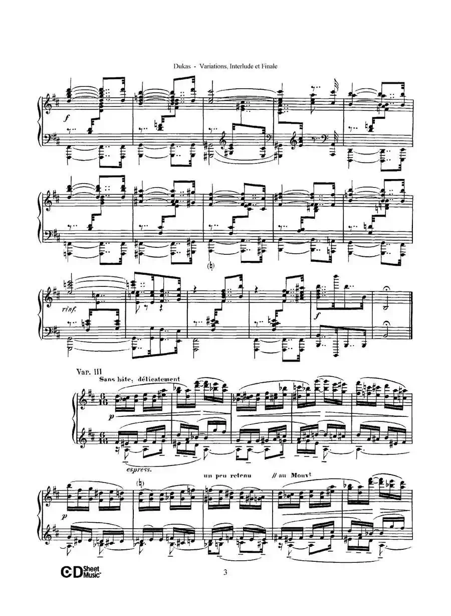 Variations, Interlude & Finale on theme de Rameau（拉摩主题变奏曲、间奏曲和终曲·第一部分）