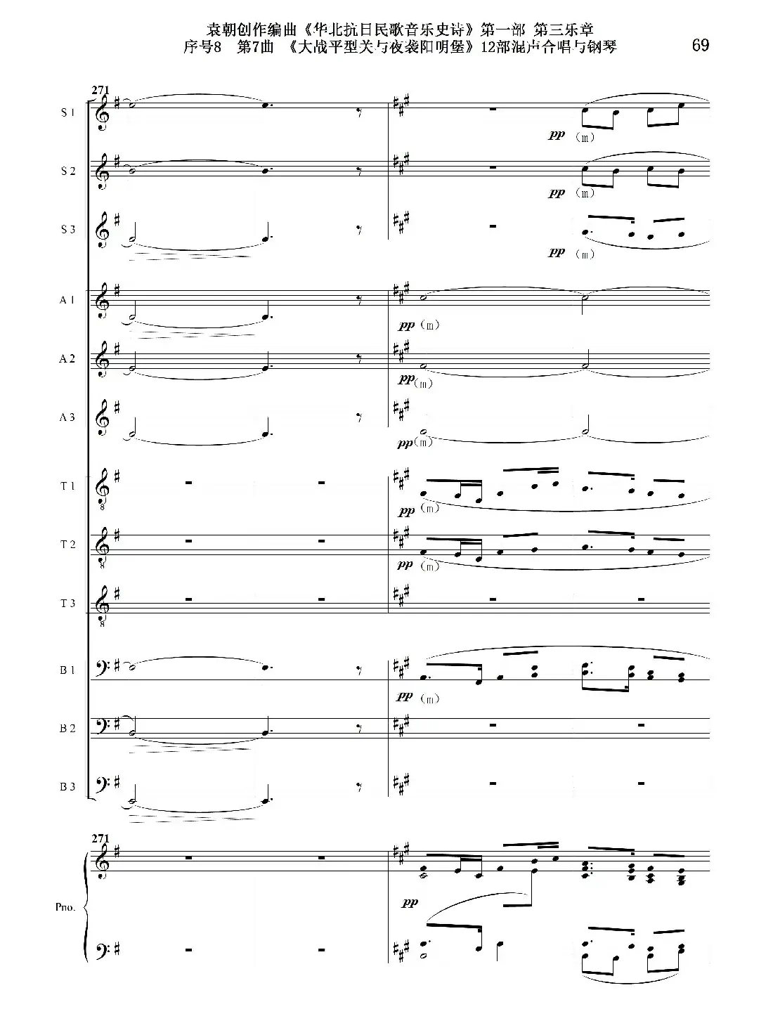 序号8第7曲《大战平型关与夜袭阳明堡》Ⅰ合唱团与钢琴