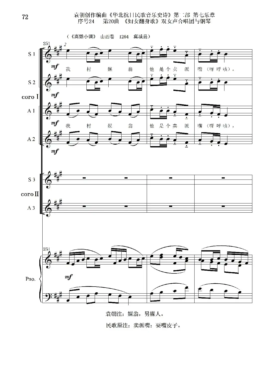 序号24第20曲《妇女翻身歌》双女声合唱团与钢琴