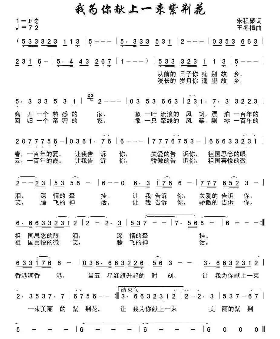 为你献上一束紫荆花