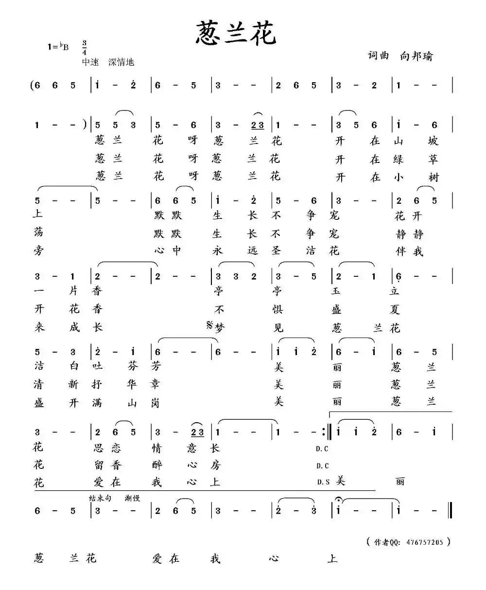 葱兰花（向邦瑜词 向邦瑜曲）