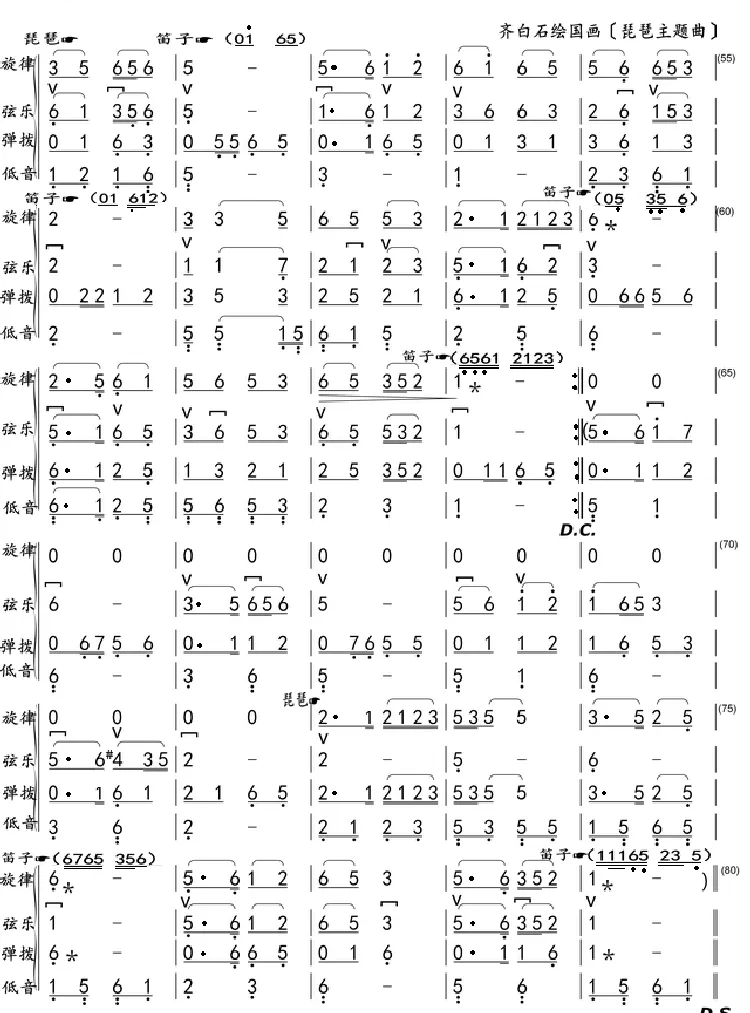 齐白石绘国画（琵琶主题曲）
