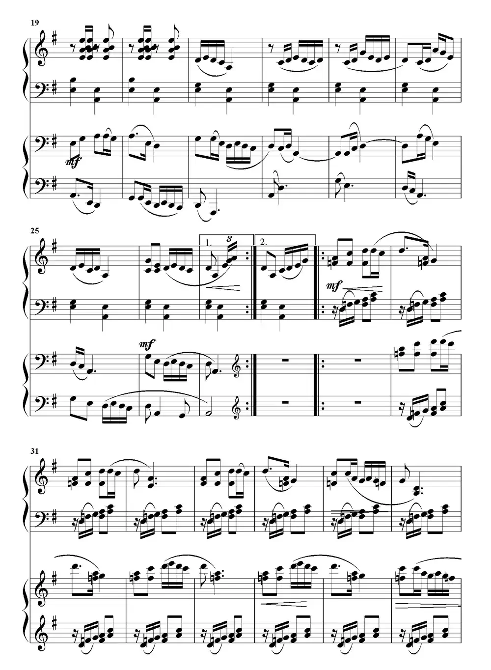 康定情歌（双钢琴重奏曲）