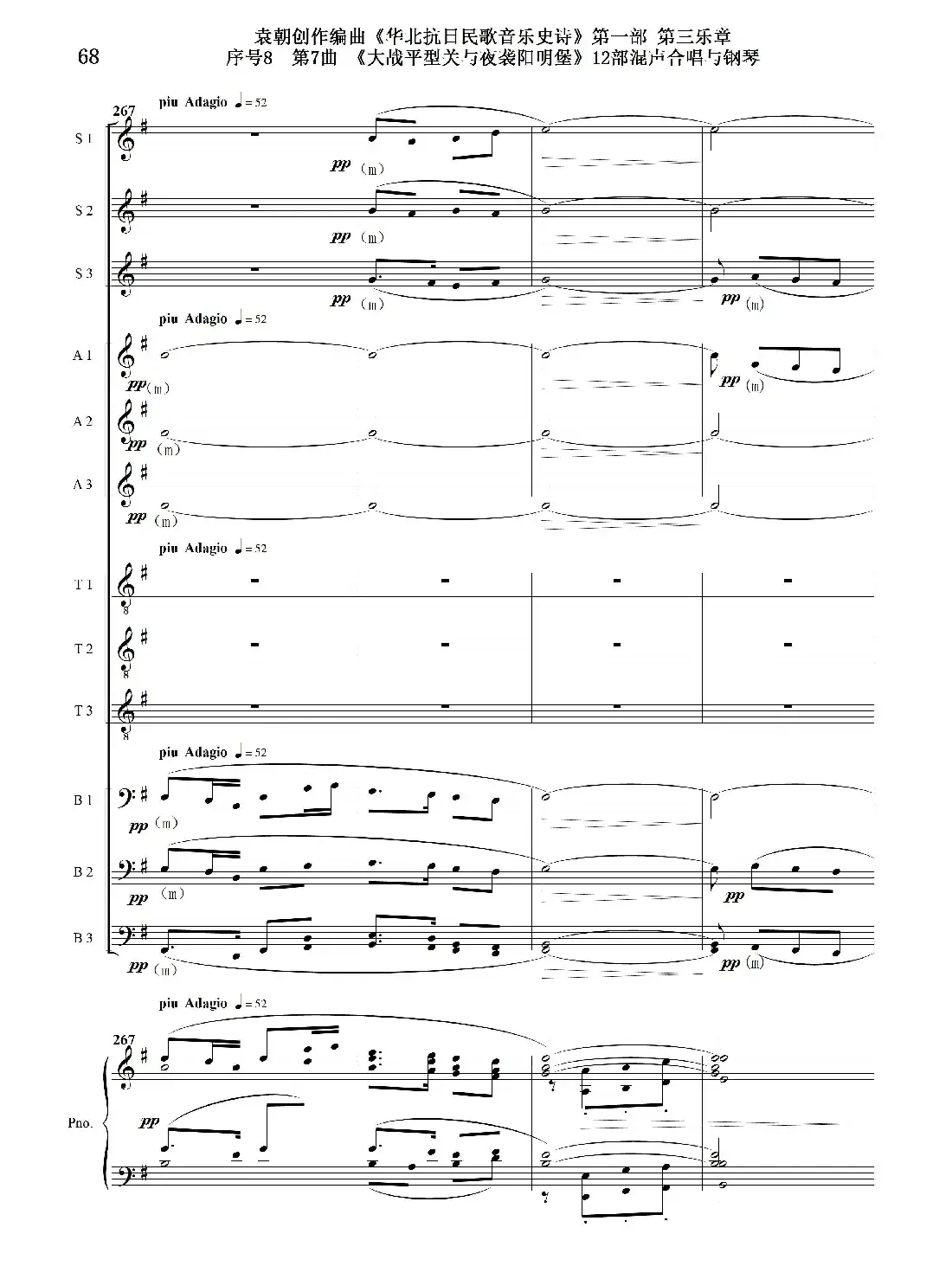 序号8第7曲《大战平型关与夜袭阳明堡》Ⅰ合唱团与钢琴