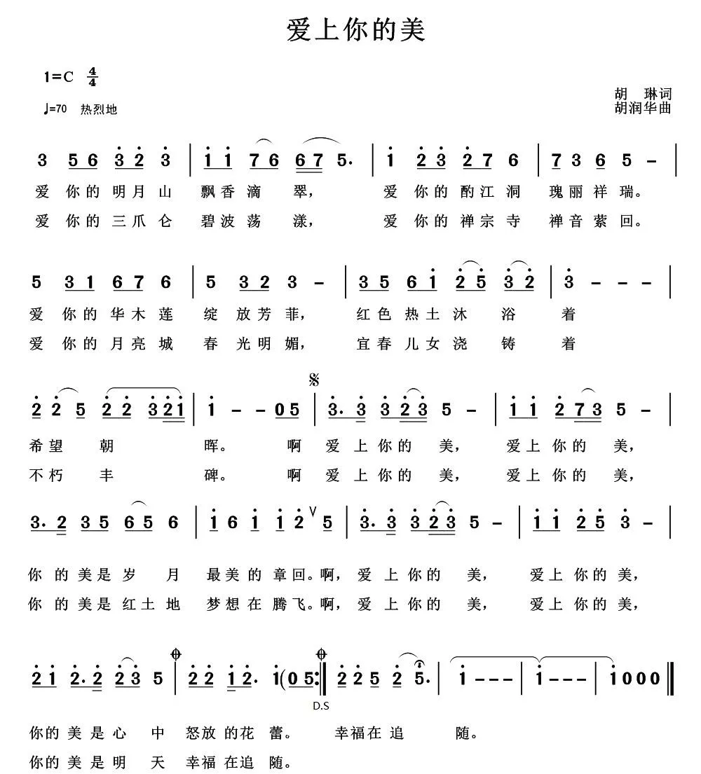 爱上你的美（胡琳词 胡润华曲）
