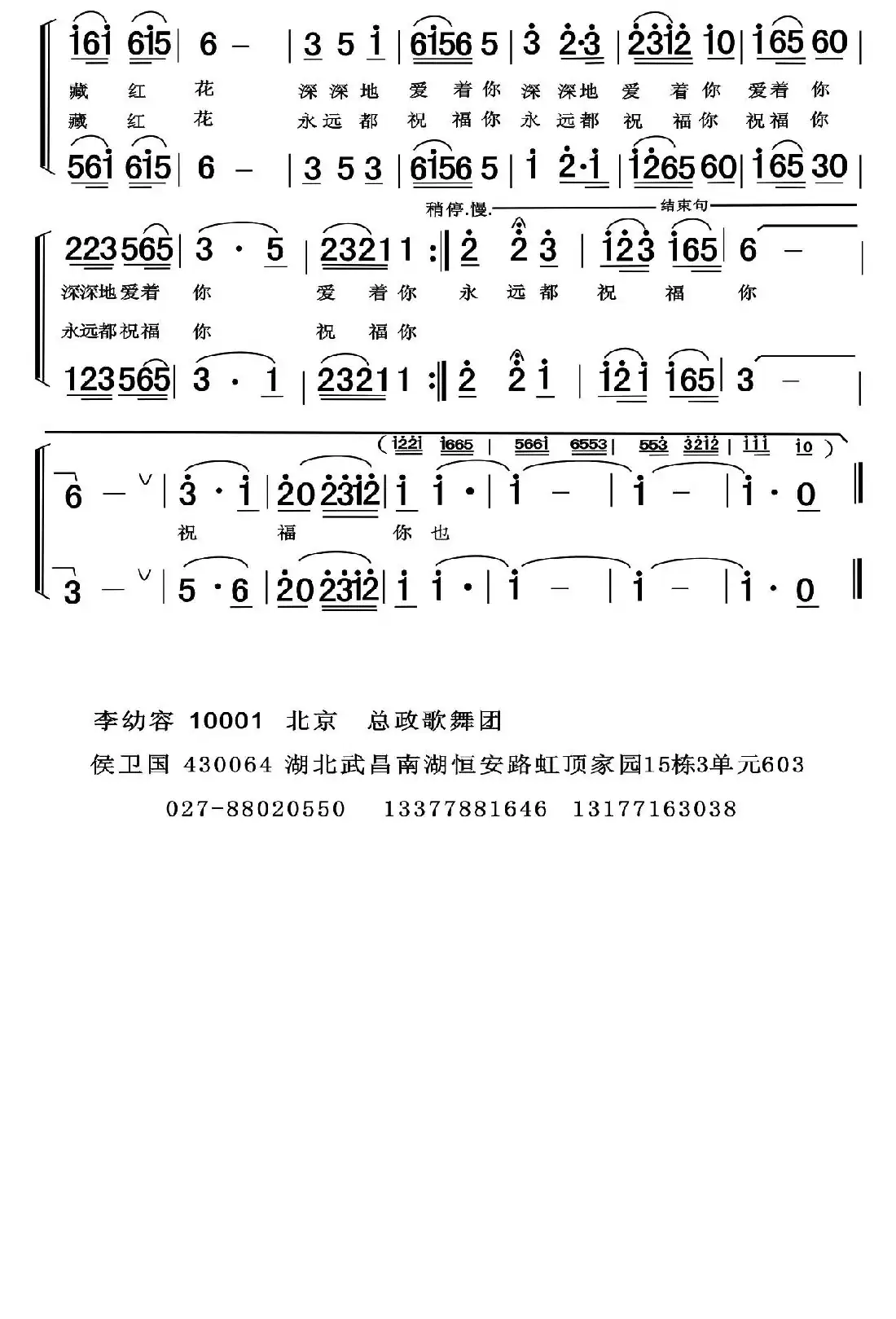 藏红花说我爱你(男女声二重唱)