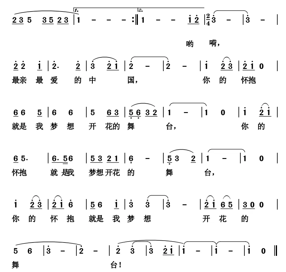中国，你的怀抱我的舞台