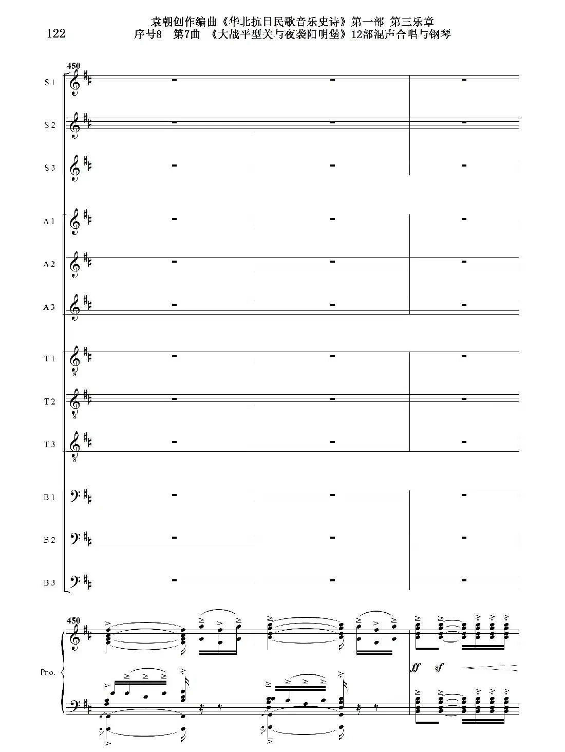 序号8第7曲《大战平型关与夜袭阳明堡》Ⅰ合唱团与钢琴