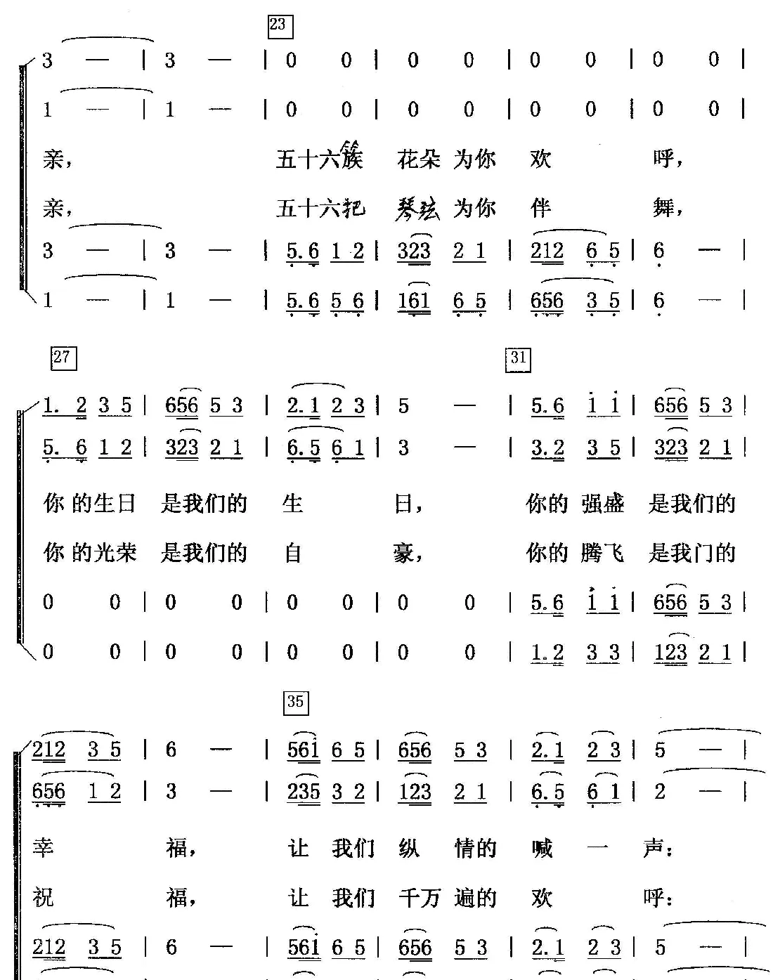祖国请接受我们的祝福