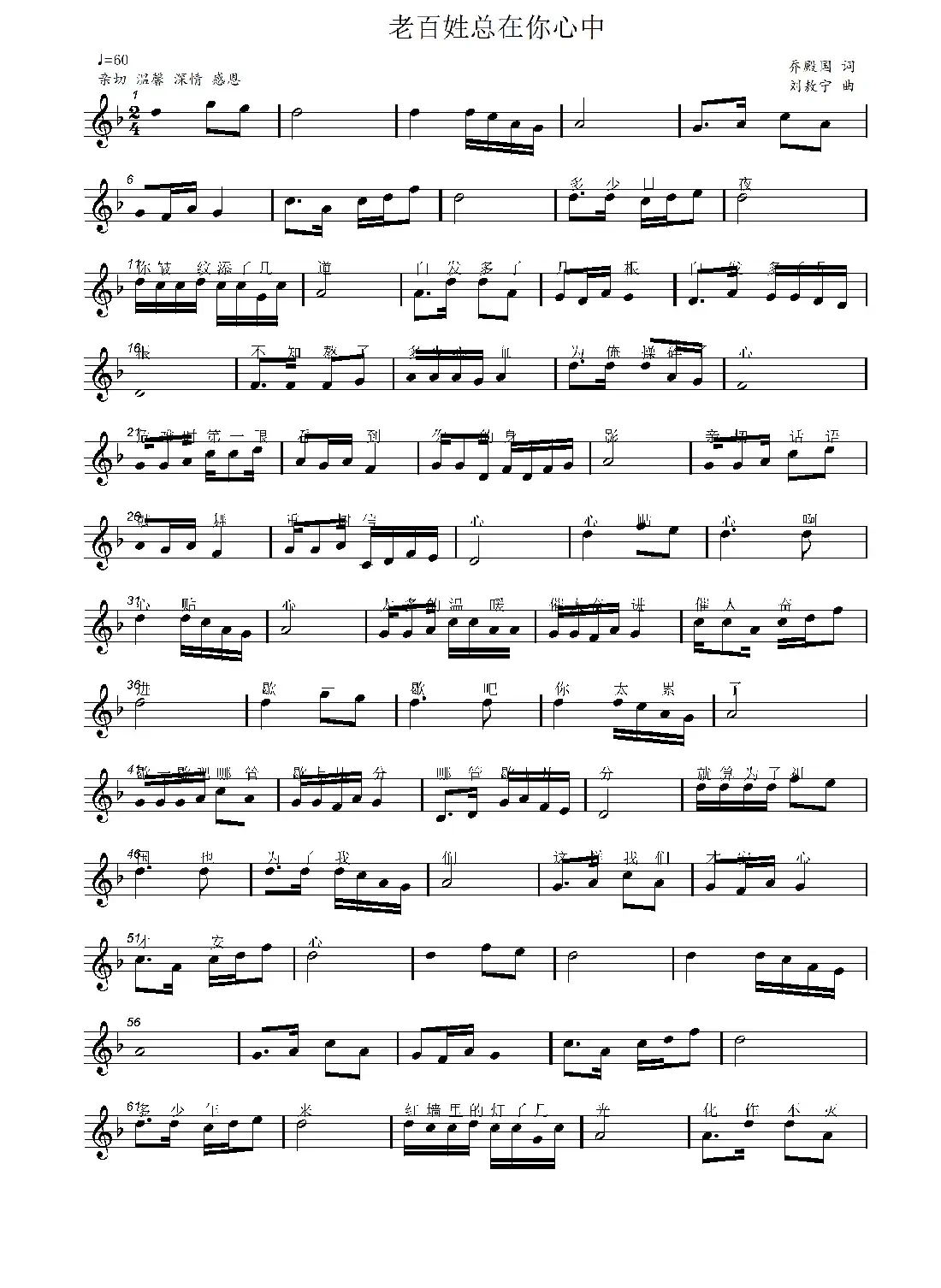 老百姓总在你心中(乔殿国词 刘敖宁曲)