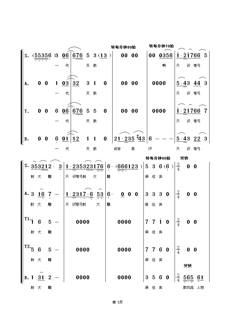 沁园春·雪(朱顺宝合唱编配版)