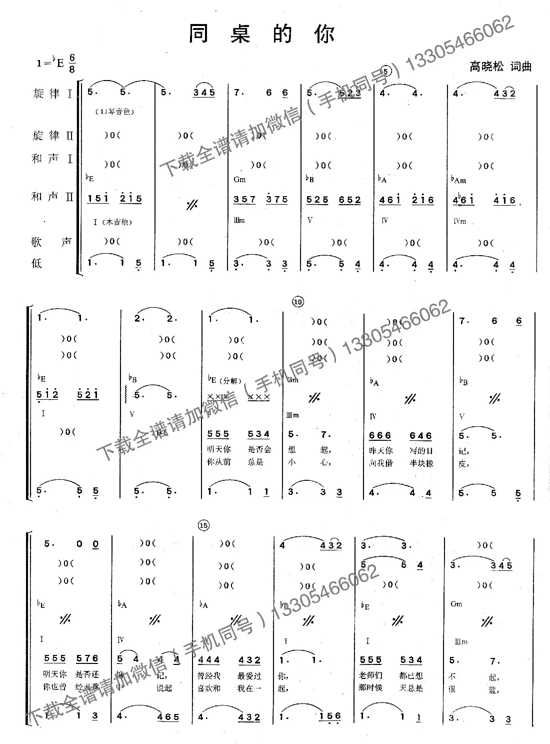 同桌的你(乐队总谱)