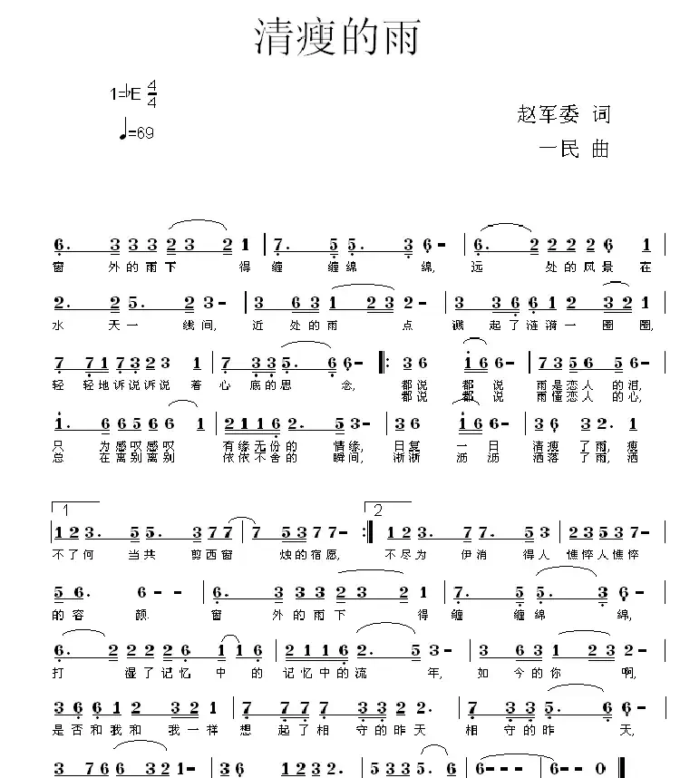 清瘦的雨