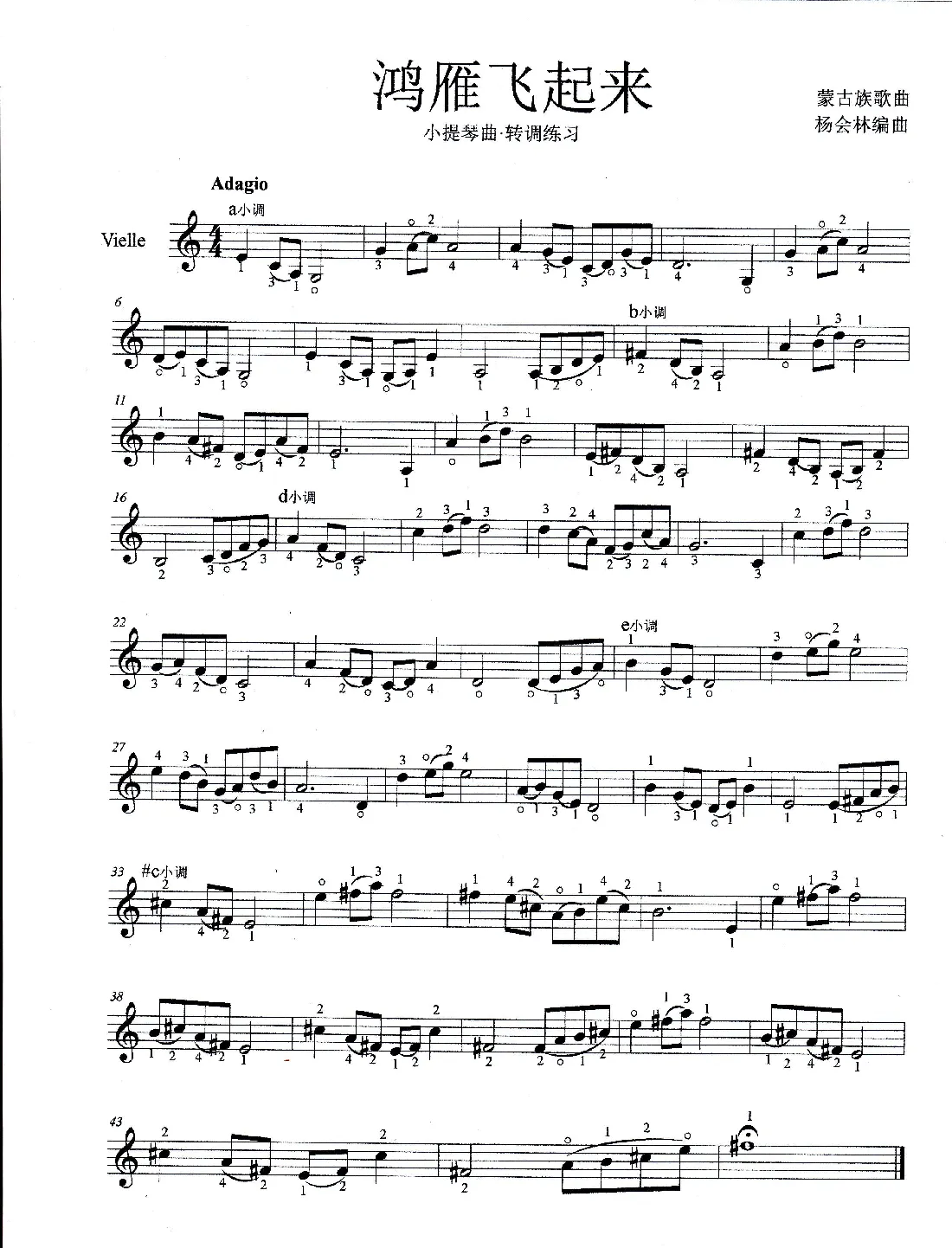 鸿雁飞起来（小提琴曲）