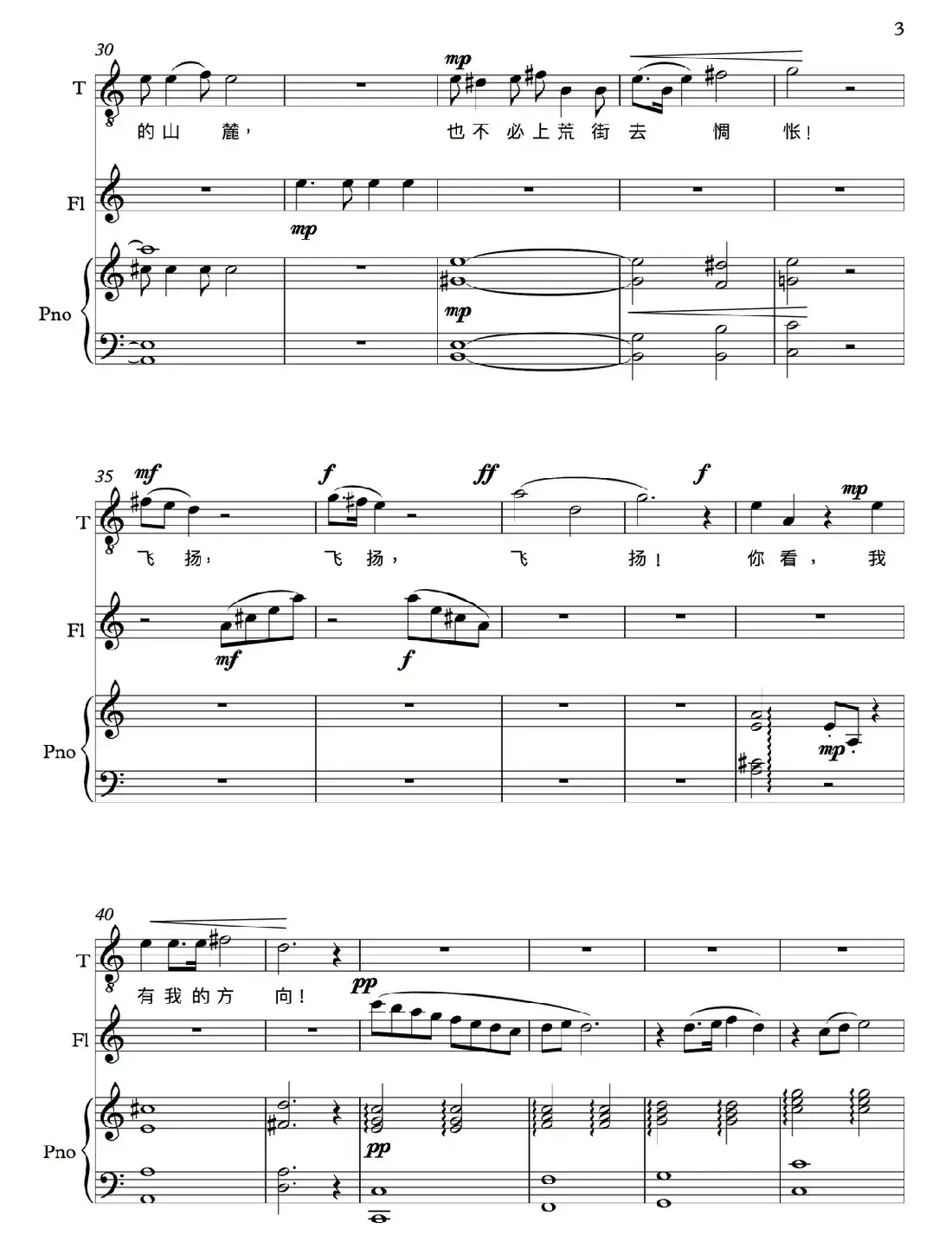 雪花快乐(男高音+长笛+钢琴伴奏)