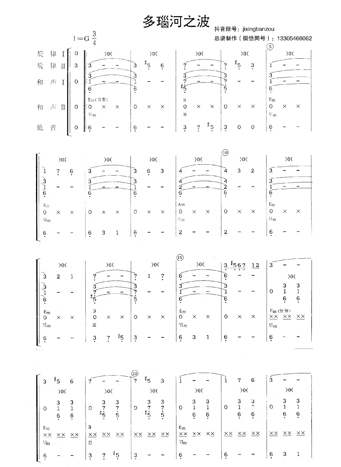 多瑙河之波（乐队总谱）