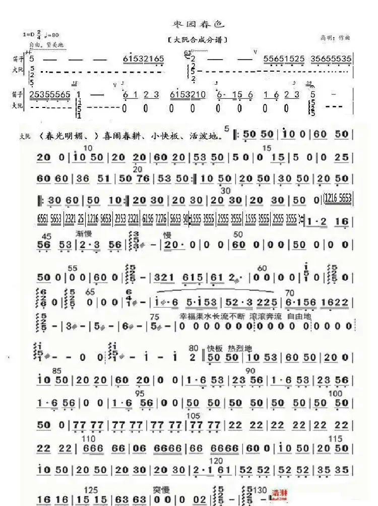 枣园春色（大阮合成分谱）
