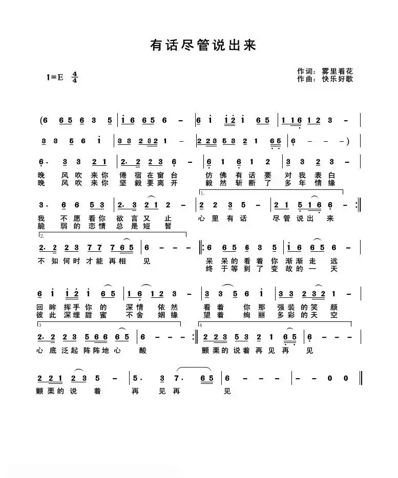 有话尽管说出来