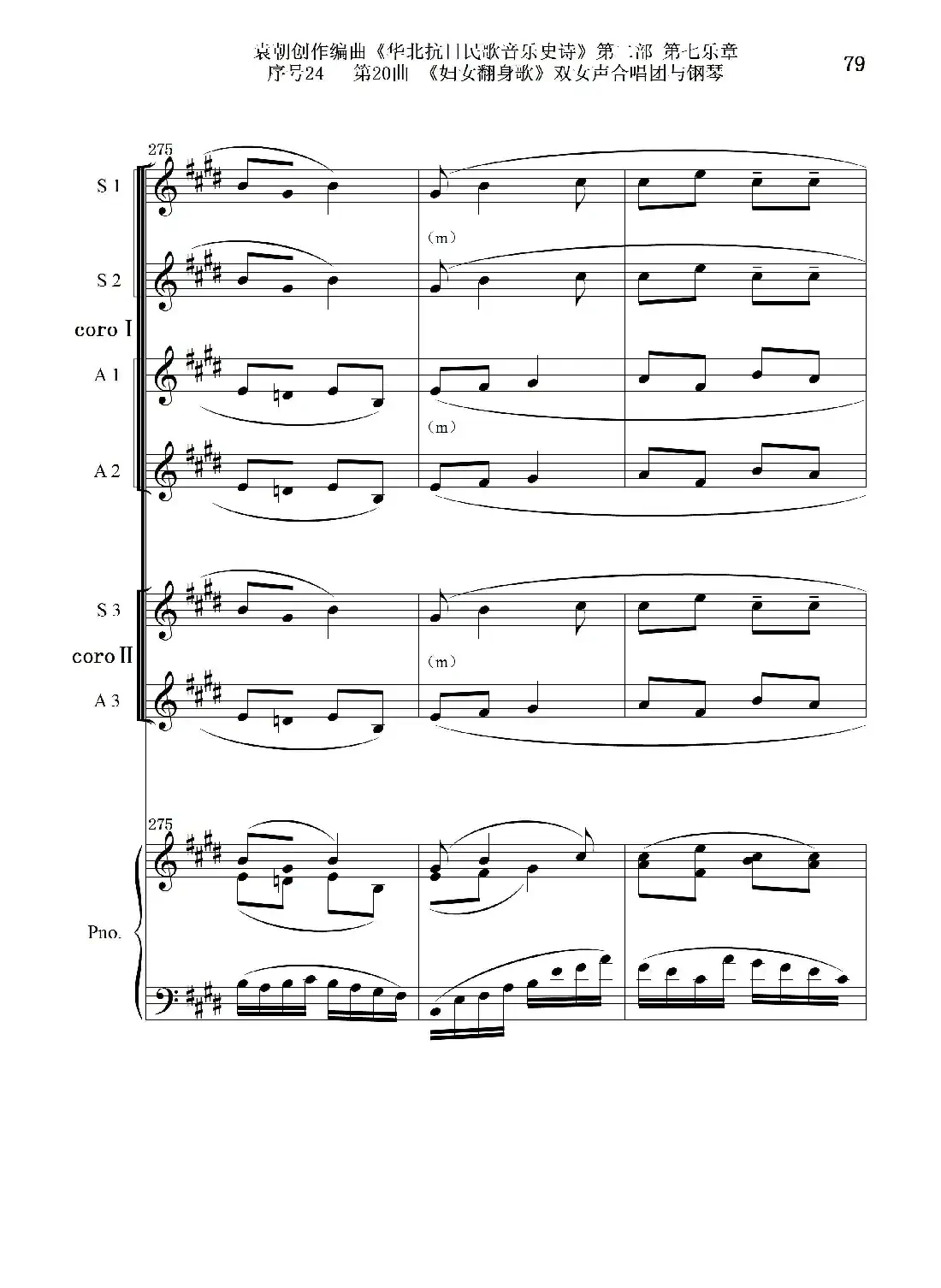 序号24第20曲《妇女翻身歌》双女声合唱团与钢琴