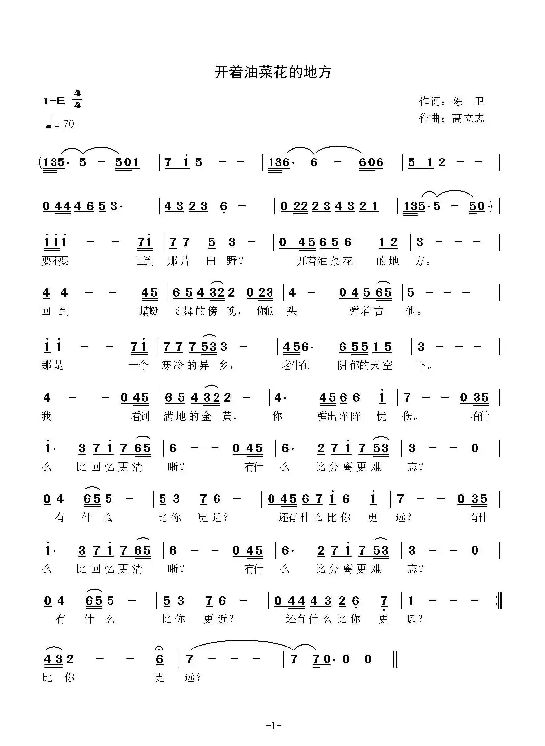 开着油菜花的地方