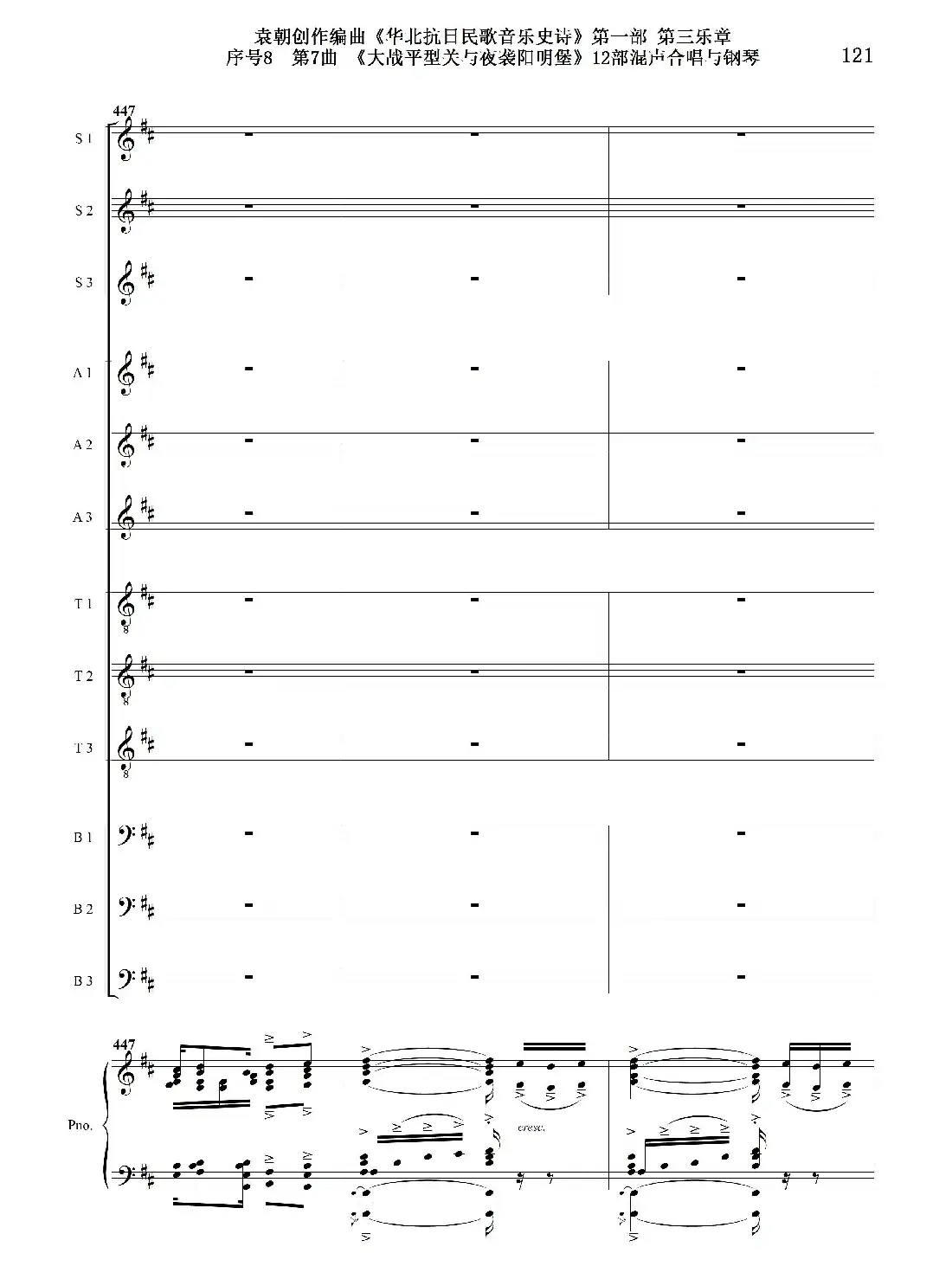 序号8第7曲《大战平型关与夜袭阳明堡》Ⅰ合唱团与钢琴