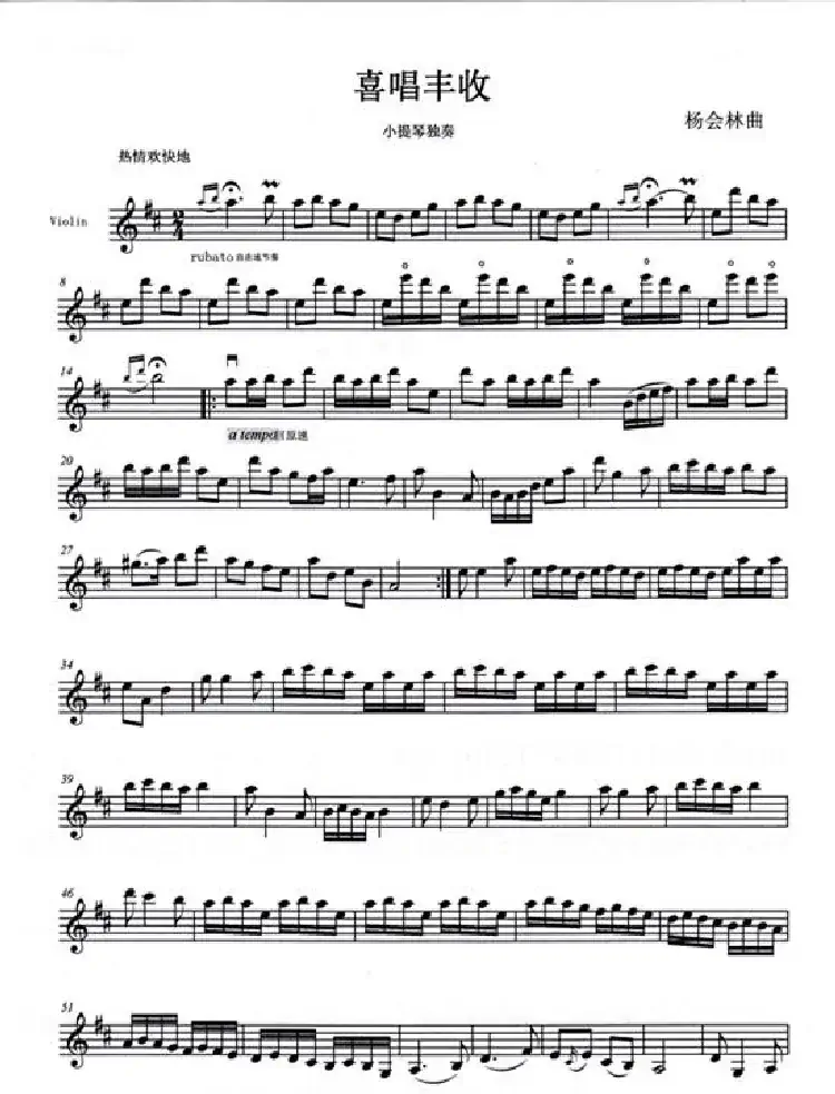 喜唱丰收（小提琴独奏）