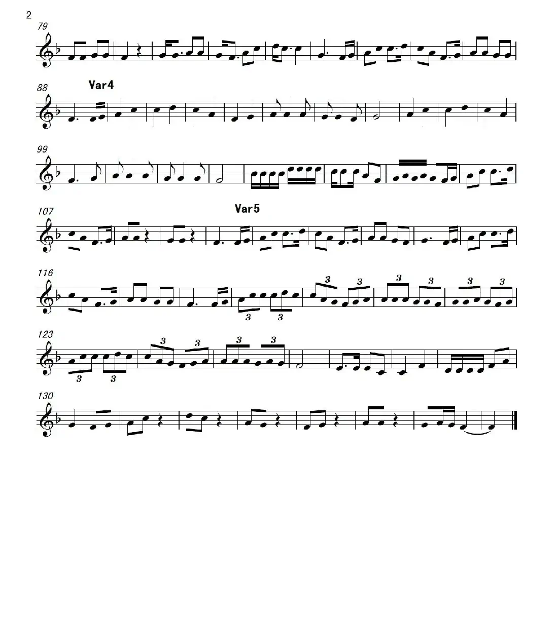 苏珊娜变奏曲(五线谱)