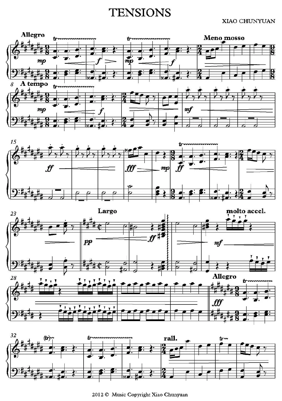 Tensions（钢琴独奏曲）