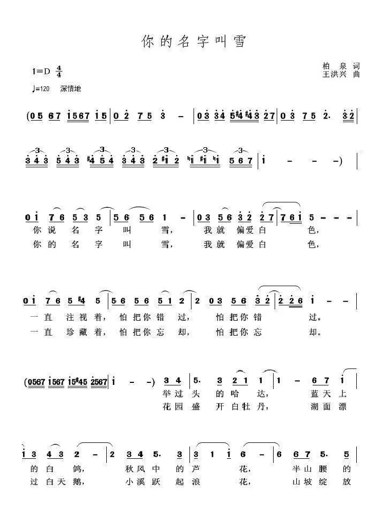 你的名字叫雪