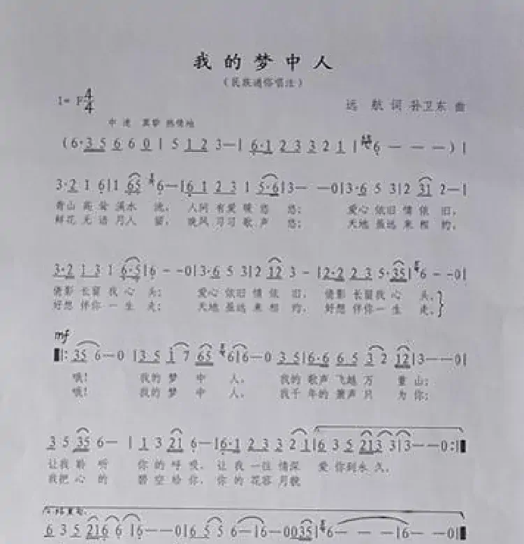 我的梦中人（远航词孙卫东曲）