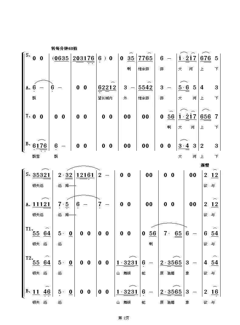 沁园春·雪(朱顺宝合唱编配版)