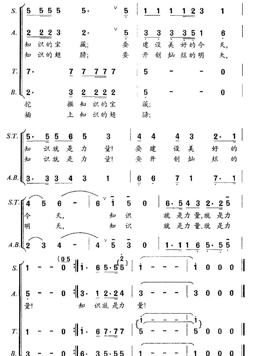 知识就是力量（牧歌词 时乐濛曲）