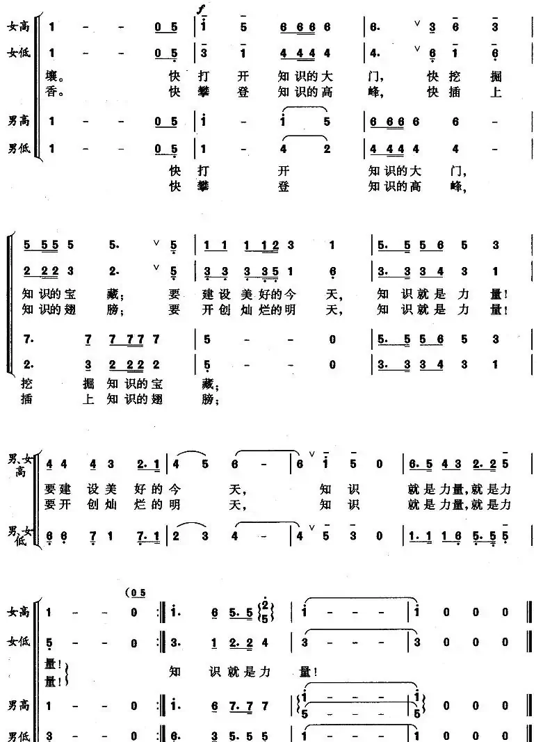 知识就是力量（牧歌词 时乐濛曲）