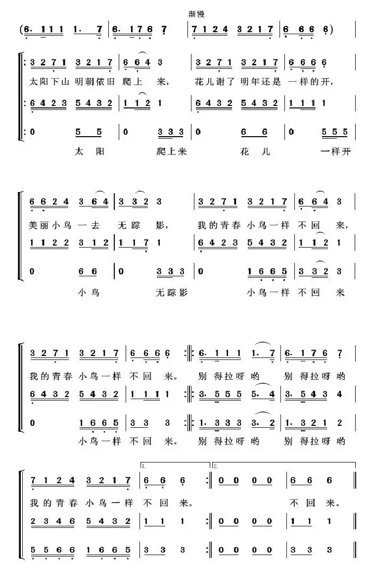 青春舞曲(亦弛改编)(三部合唱)