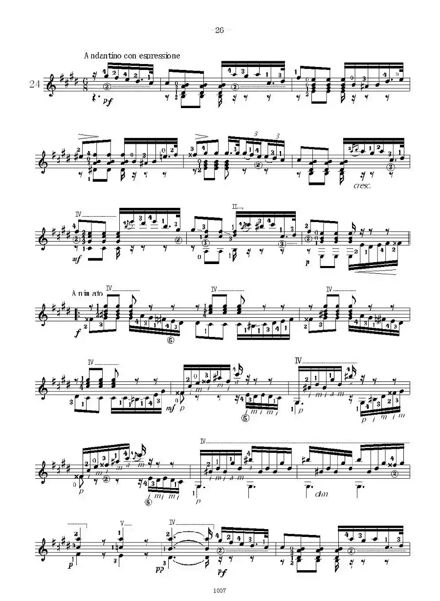 卡尔卡席25首练习曲之21——25