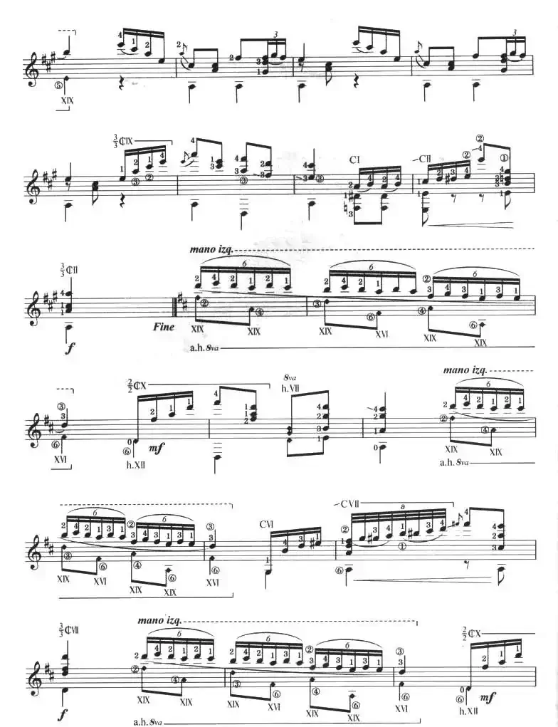 古典吉他考级八级外国乐曲B组（2、晨歌）