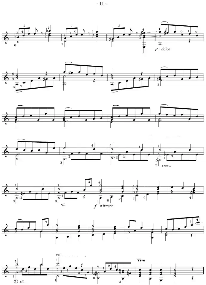 Napoleon Coste《25 Studies,Op.38》（STUDY 6）