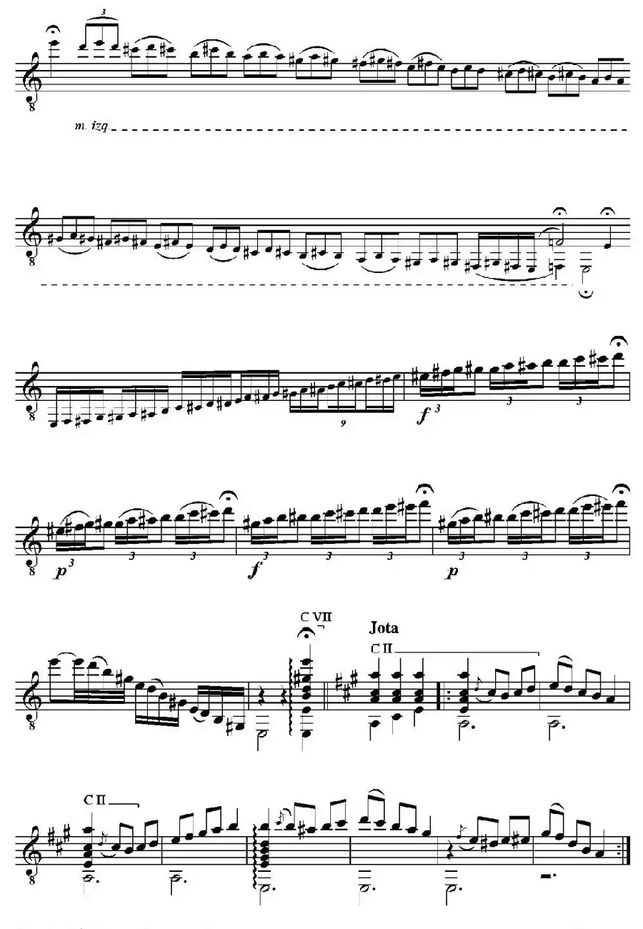 GRAN JOTA DE CONCIERTO(Arreglado sobre la Jota aragonesa de Julian Arcas)（古典吉他）