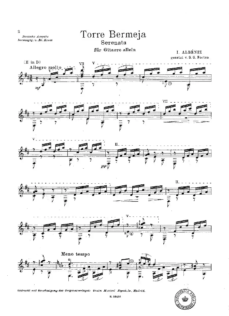 Torre Bermeja(Serenata)-2（古典吉他）