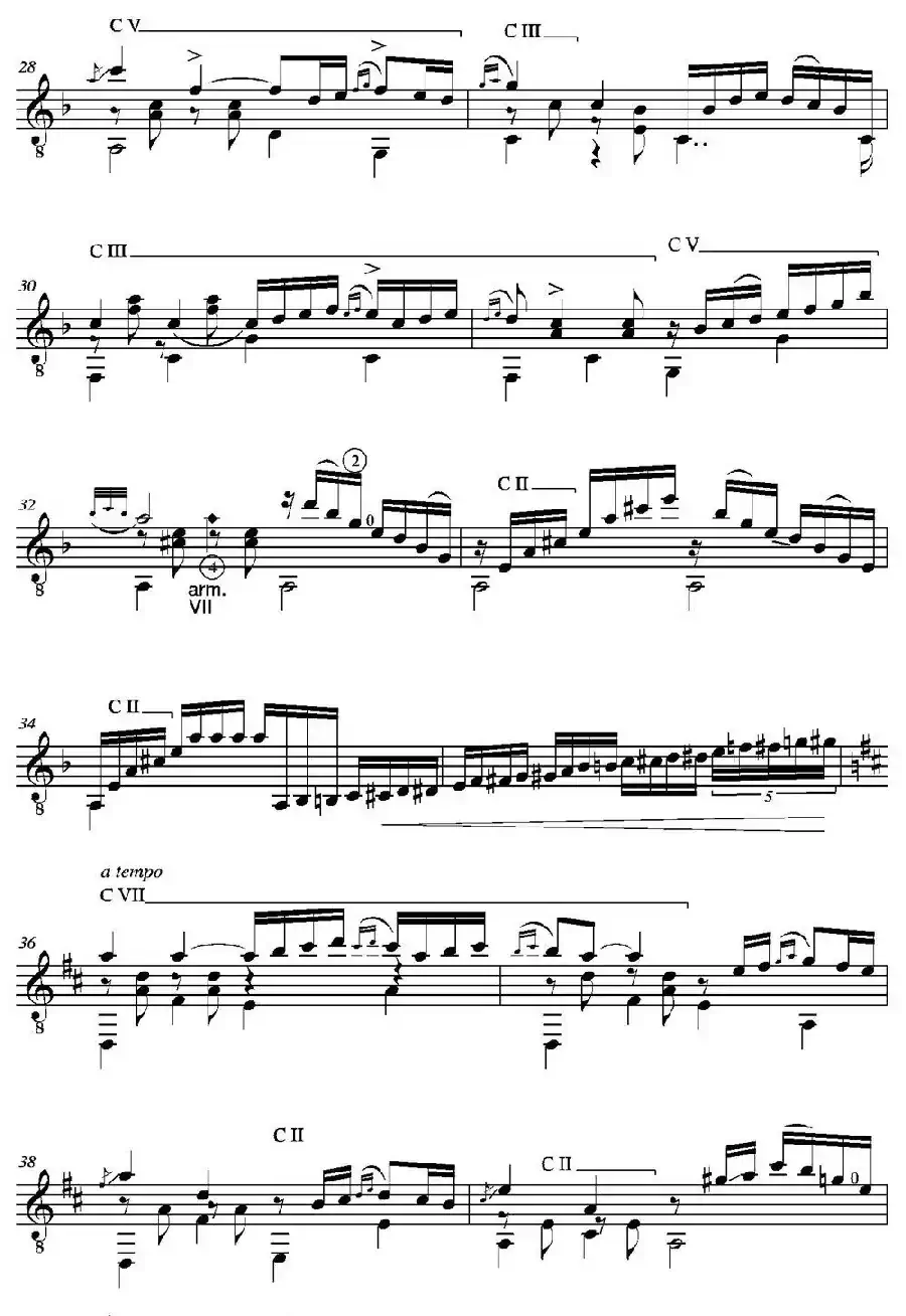 CAPRICHO ARABE(Serenata AI eminente maestro D. Tomas Breton)（古典吉他）