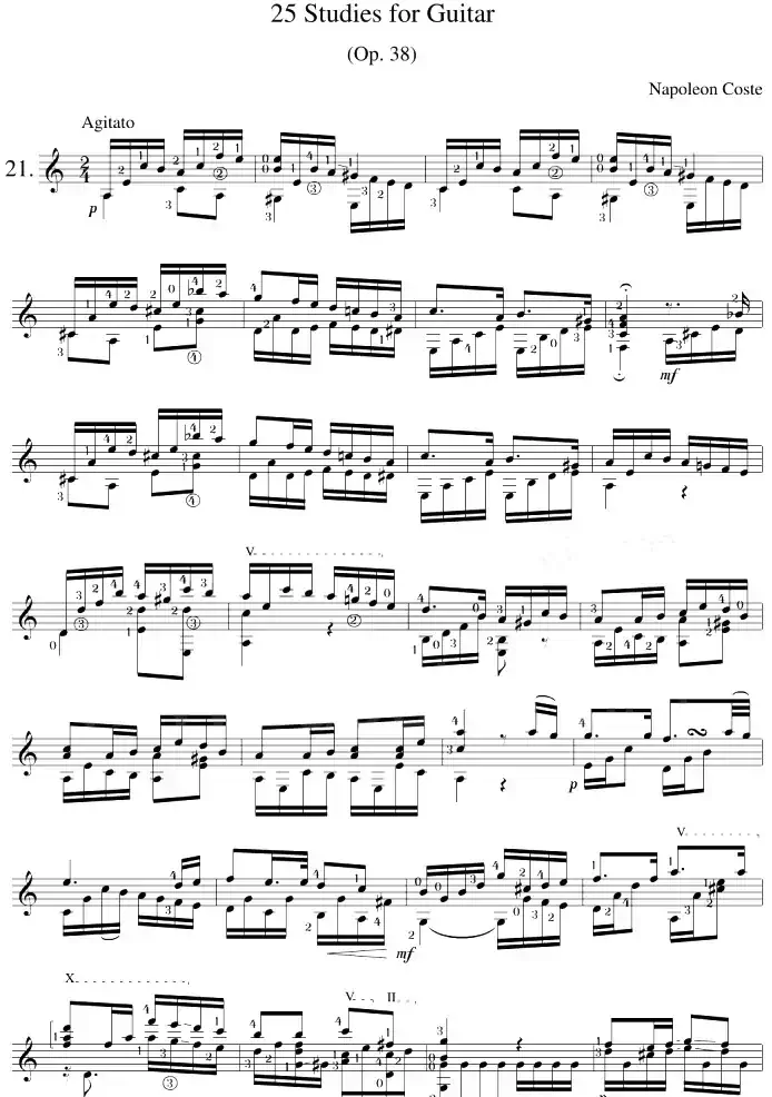 Napoleon Coste《25 Studies,Op.38》（STUDY 21）
