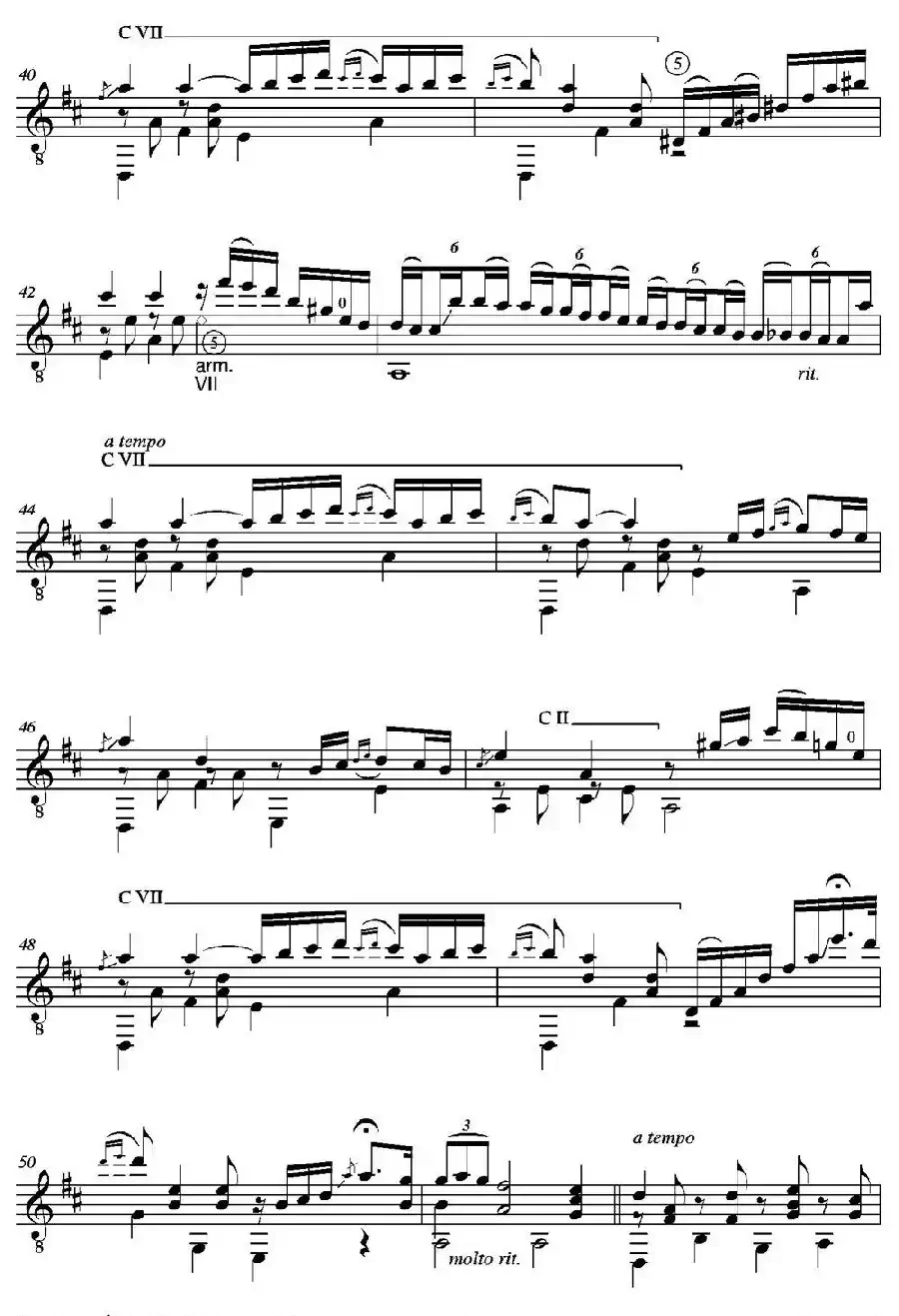 CAPRICHO ARABE(Serenata AI eminente maestro D. Tomas Breton)（古典吉他）