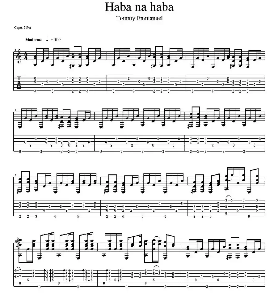 tommy emmanuel：haba na haba（指弹吉他）