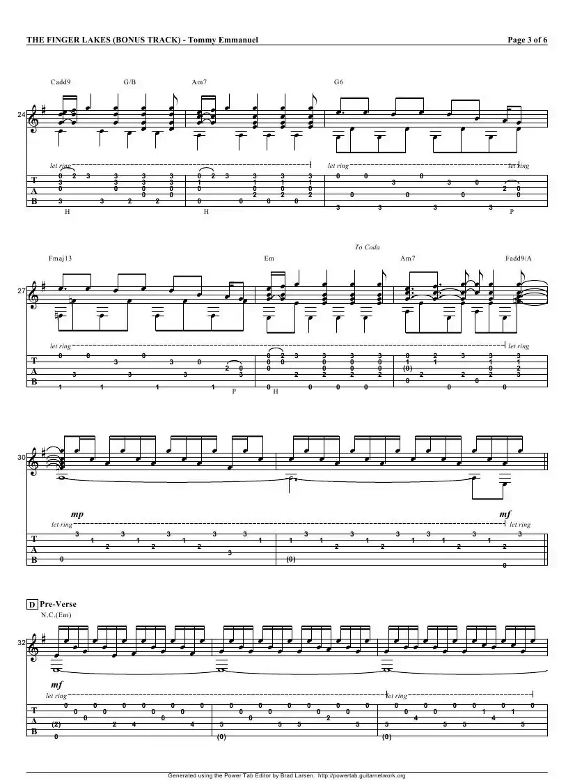 tommy emmanuel：the finger lakes（指弹吉它）