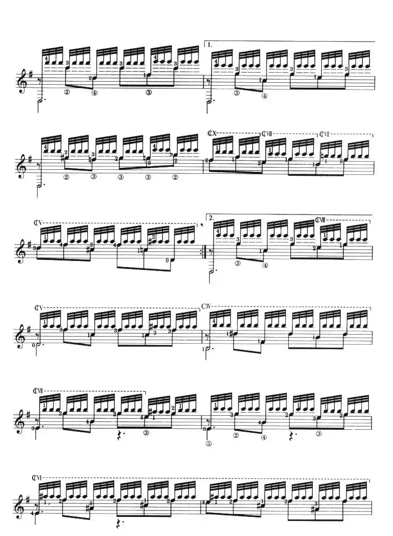 古典吉他考级十级外国乐曲A组（1、梦中的森林）
