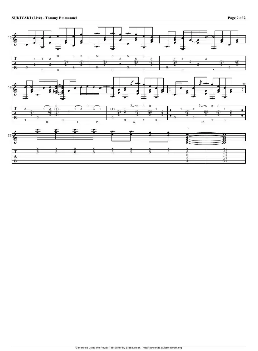 tommy emmanuel：sukiyaki（指弹吉它）