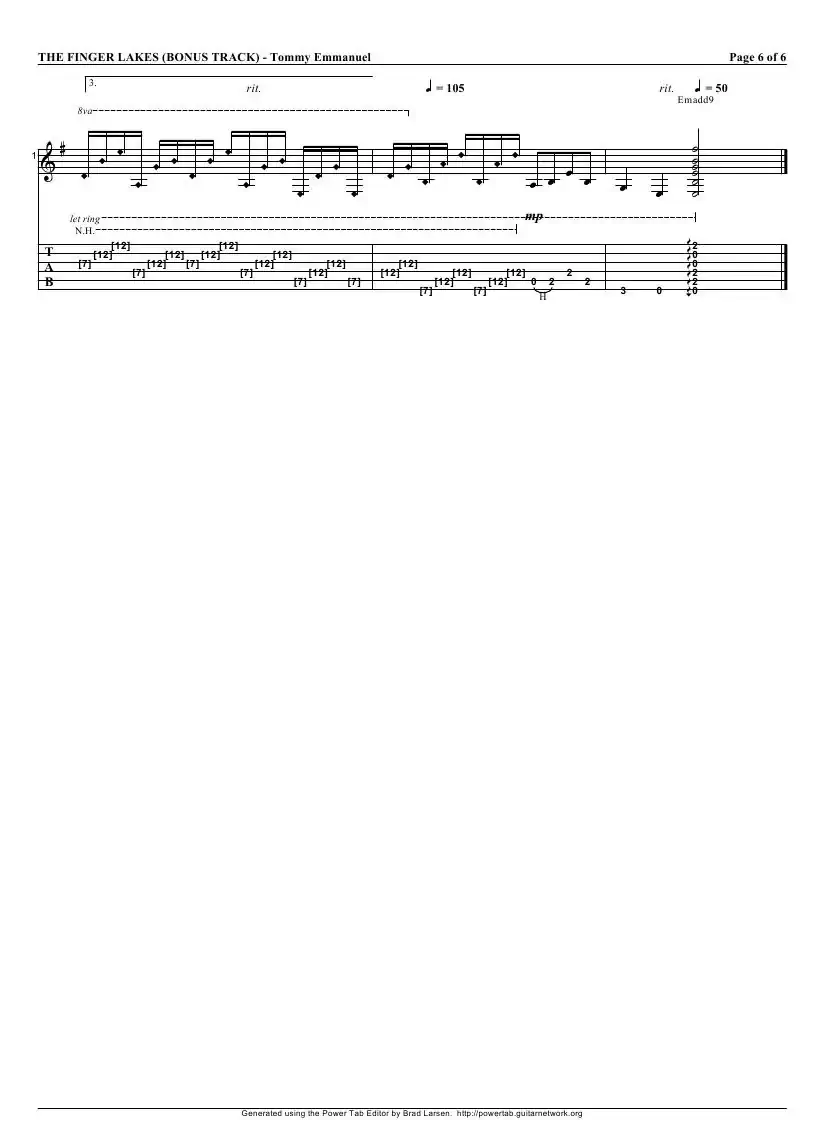 tommy emmanuel：the finger lakes（指弹吉它）